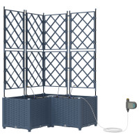 Produktbild för Trädgårdsplanterare 3 st Grå 80 x 80 x 142 cm PP