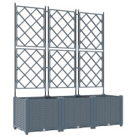 Produktbild för Trädgårdsplanterare 3 st Ljusgrå 120 x 40 x 143 cm PP