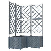 Produktbild för Trädgårdsplanterare 3 st Ljusgrå 80 x 80 x 143 cm PP