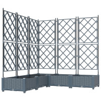 Produktbild för Trädgårdsplanterare 5 st Ljusgrå 120 x 120 x 125,5 cm PP