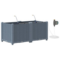 Produktbild för Trädgårdsplanterare 2 st Ljusgrå 80 x 40 x 37,5 cm PP