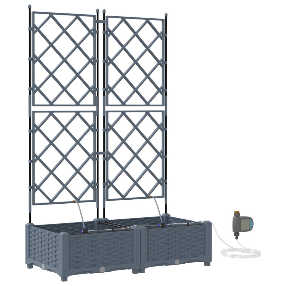 Produktbild för Trädgårdsplanterare 2 st Ljusgrå 80 x 40 x 126 cm PP