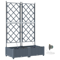 Produktbild för Trädgårdsplanterare 2 st Ljusgrå 80 x 40 x 126 cm PP
