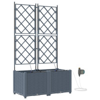 Produktbild för Trädgårdsplanterare 2 st Ljusgrå 80 x 40 x 142 cm PP