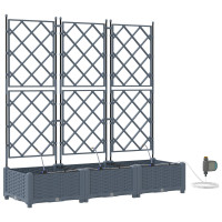 Produktbild för Trädgårdsplanterare 3 st Ljusgrå 120 x 40 x 126 cm PP