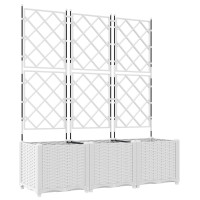 Produktbild för Trädgårdsplanterare 3 st Vit 120 x 40 x 143 cm PP