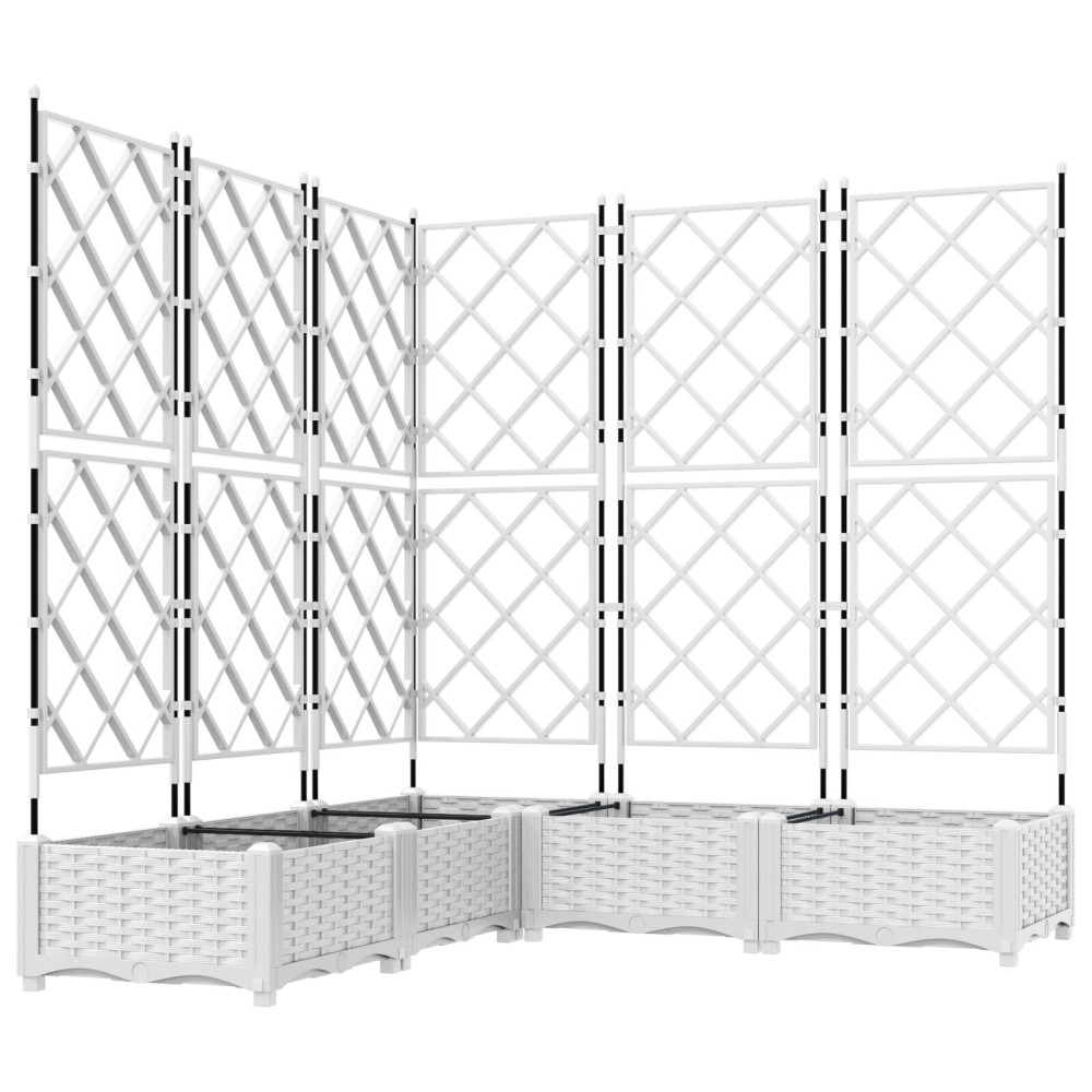 Produktbild för Trädgårdsplanterare 5 st Vit 120 x 120 x 125,5 cm PP