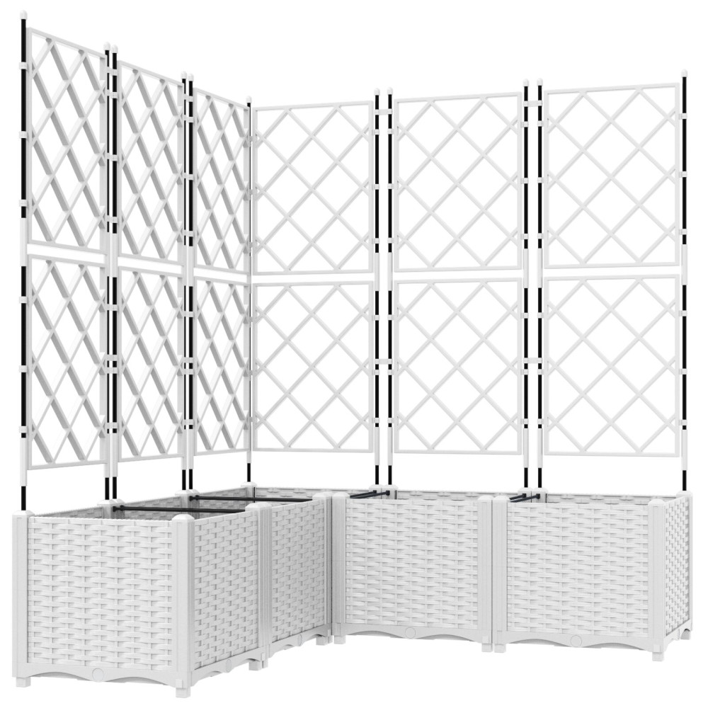 Produktbild för Trädgårdsplanterare 5 st Vit 120 x 120 x 143 cm PP