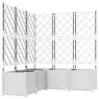 Produktbild för Trädgårdsplanterare 5 st Vit 120 x 120 x 143 cm PP