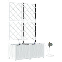 Produktbild för Trädgårdsplanterare 2 st Vit 80 x 40 x 142 cm PP