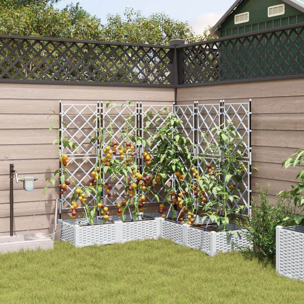 Produktbild för Trädgårdsplanterare 5 st Vit 120 x 120 x 126 cm PP