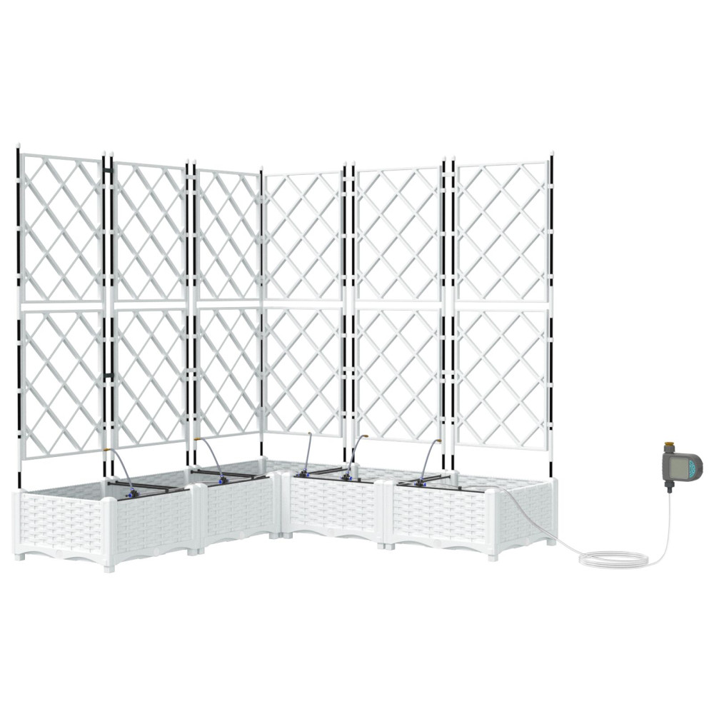Produktbild för Trädgårdsplanterare 5 st Vit 120 x 120 x 126 cm PP