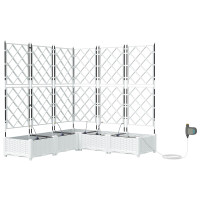 Produktbild för Trädgårdsplanterare 5 st Vit 120 x 120 x 126 cm PP