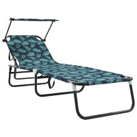 Produktbild för Hopfällbar solstol Flerfärgsdesign 190 x 57 x 81 cm oxford