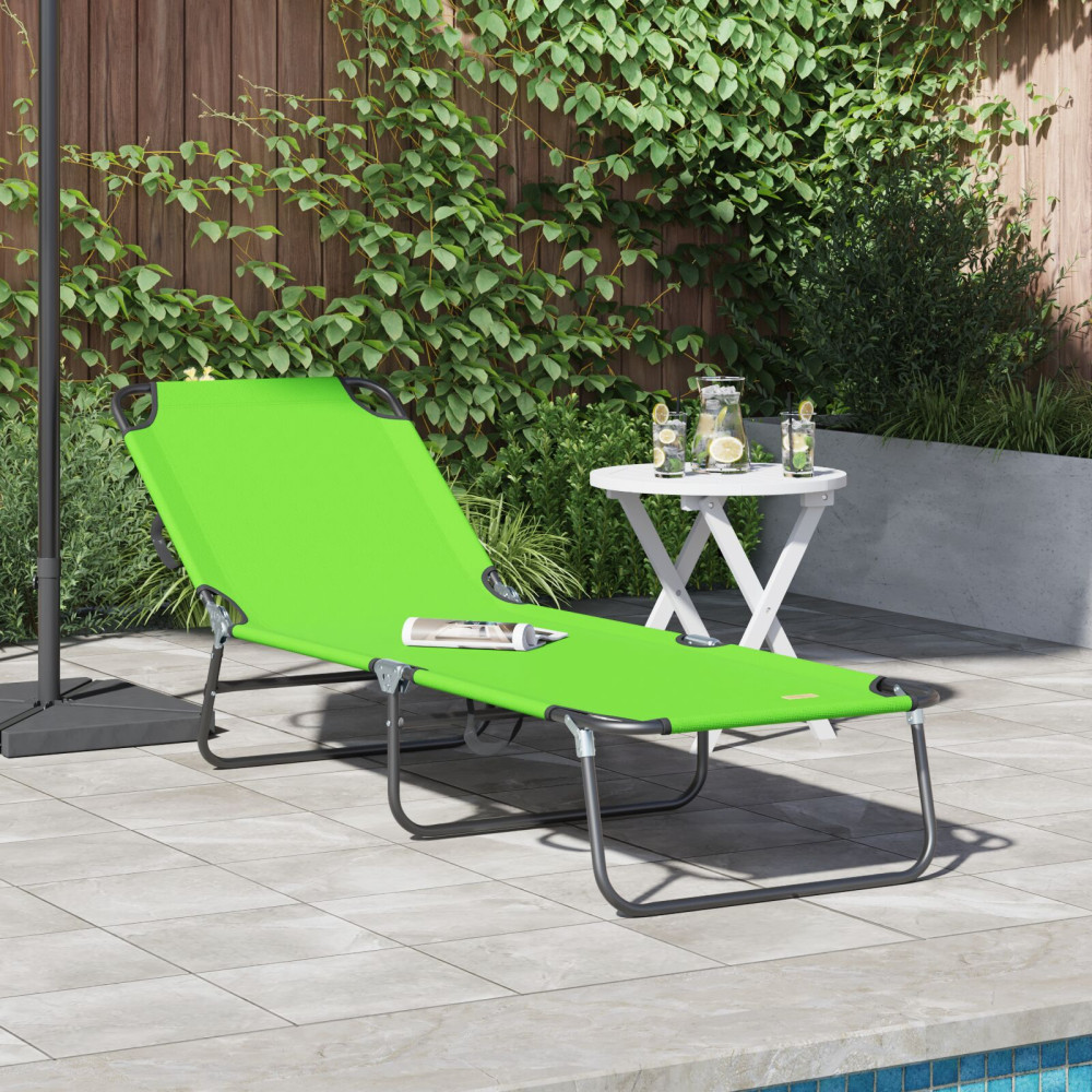 Produktbild för Hopfällbar solstol Grön 188 x 57 x 86,5 cm Polyester