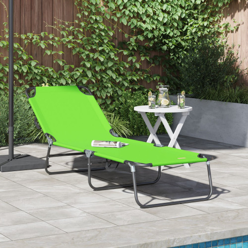 vidaXL Hopfällbar solstol Grön 188 x 57 x 86,5 cm Polyester