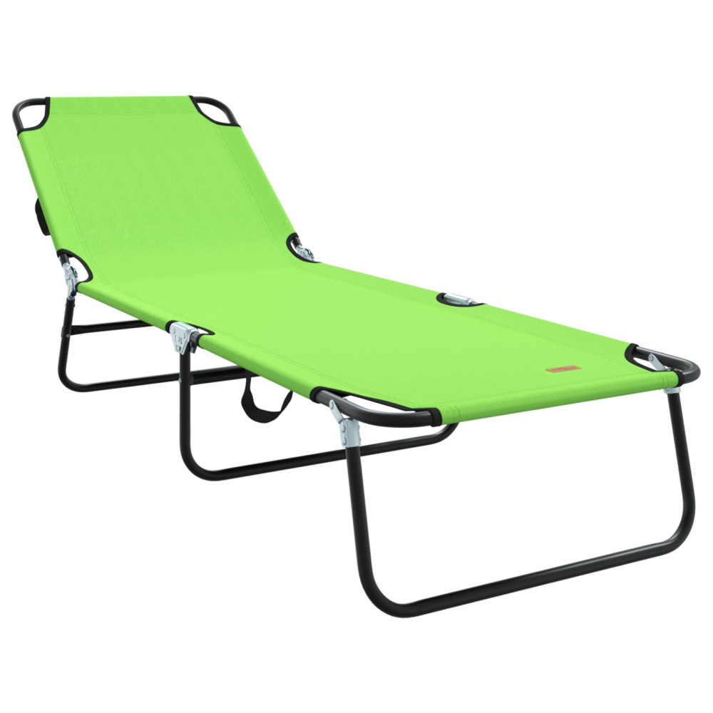 Produktbild för Hopfällbar solstol Grön 188 x 57 x 86,5 cm Polyester