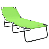 Produktbild för Hopfällbar solstol Grön 188 x 57 x 86,5 cm Polyester