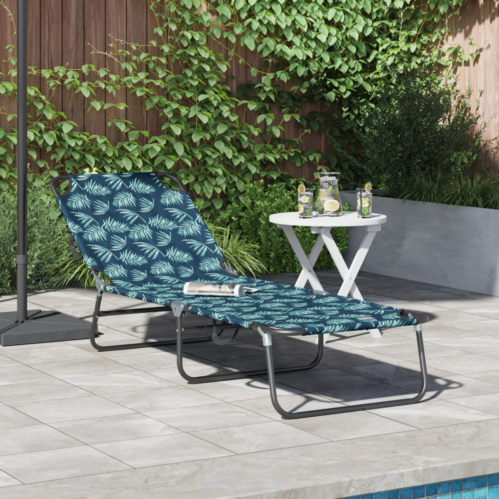 Produktbild för Hopfällbar solstol Flerfärgsdesign 188 x 57 x 86,5 cm Polyester