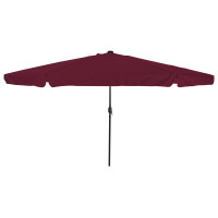 Produktbild för Trädgårdsparasol Bordeaux Röd 395 x 395 x 245 cm Polyester