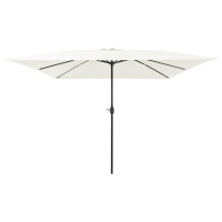 Produktbild för Trädgårdsparasol Sand 295 x 295 x 245 cm Polyester och Stål