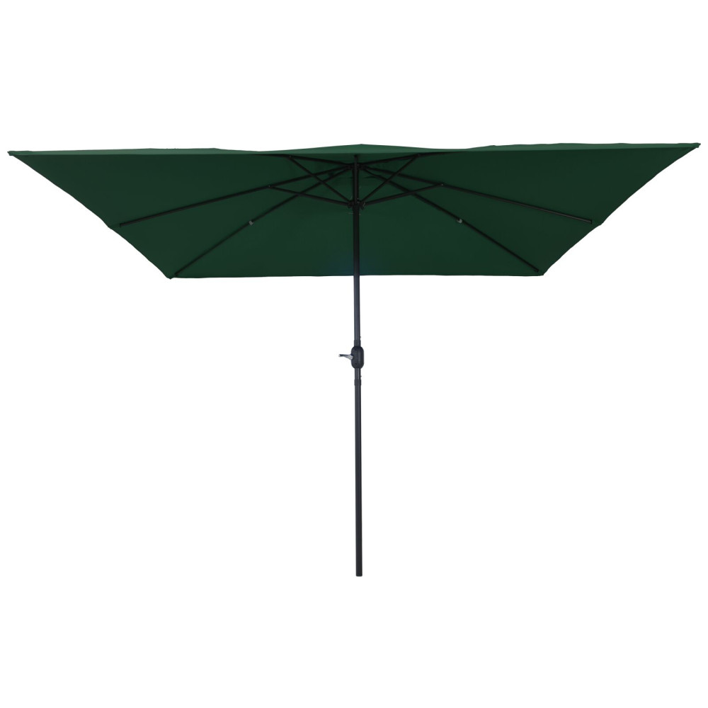 Produktbild för Trädgårdsparasol Grön 295 x 295 x 245 cm Polyester och Stål