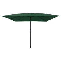 Produktbild för Trädgårdsparasol Grön 295 x 295 x 245 cm Polyester och Stål