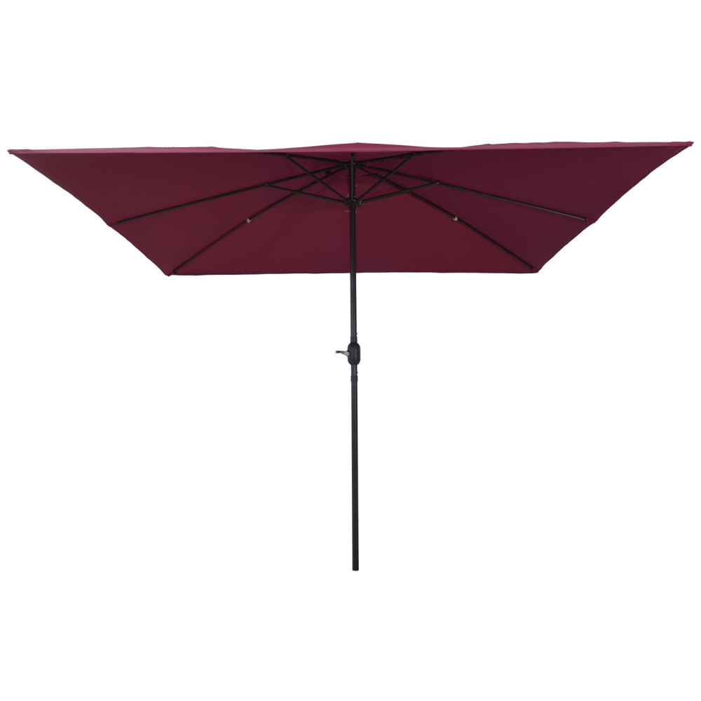 Produktbild för Trädgårdsparasol Bordeaux Röd 295 x 295 x 245 cm