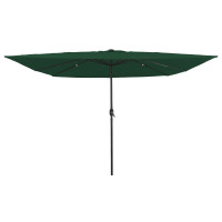 Produktbild för Trädgårdsparasol Grön 295 x 295 x 245 cm Polyester och Stål