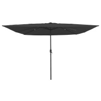Produktbild för Trädgårdsparasol Antracit 295 x 295 x 245 cm Polyester och Stål
