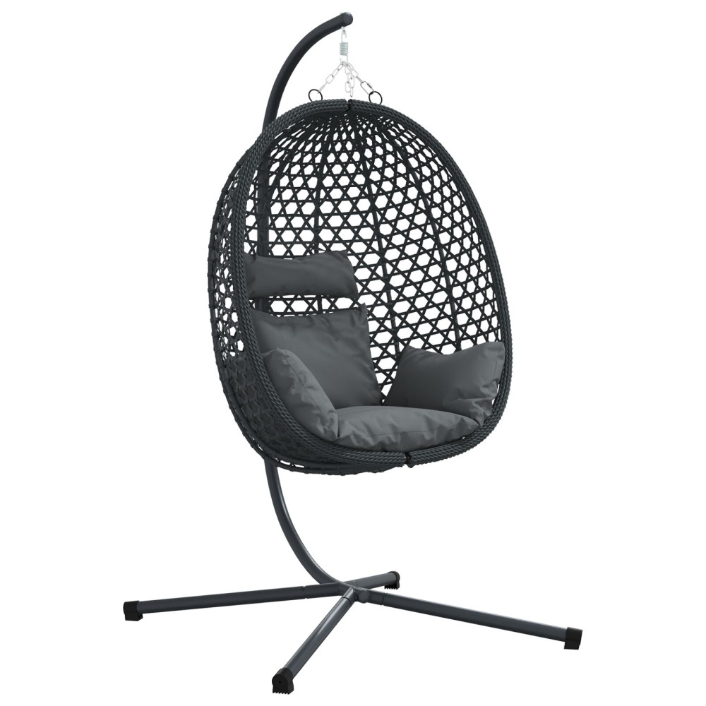 Produktbild för Hängande äggstol Antracit och svart 104 x 100 x 191 cm