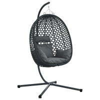 Produktbild för Hängande äggstol Antracit och svart 104 x 100 x 191 cm