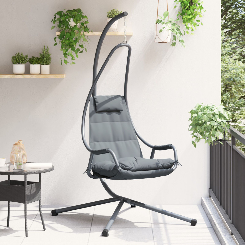Produktbild för Hängande äggstol Antracit 94 x 107 x 196,5 cm Stål