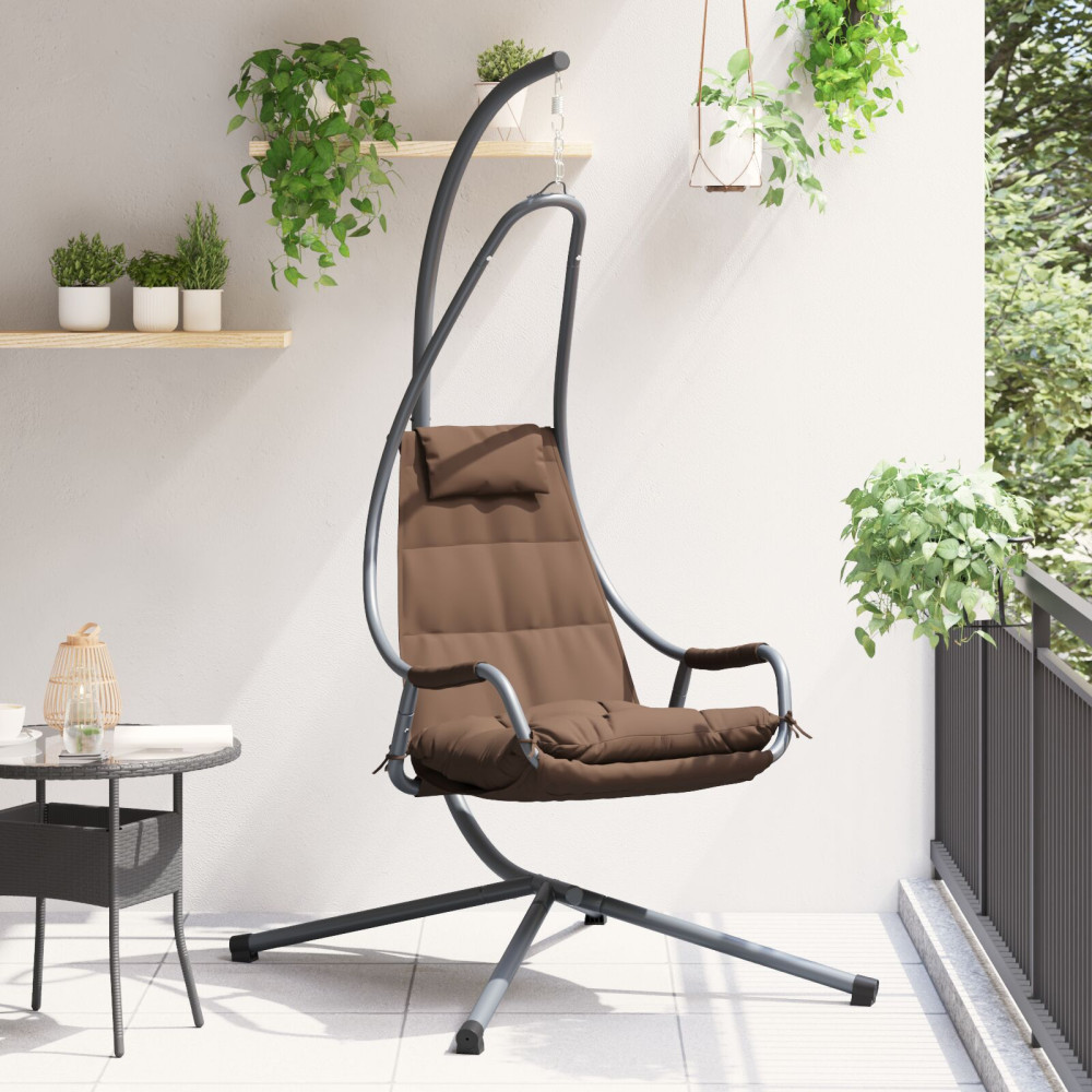 Produktbild för Hängande äggstol Brun 94 x 107 x 196,5 cm Stål