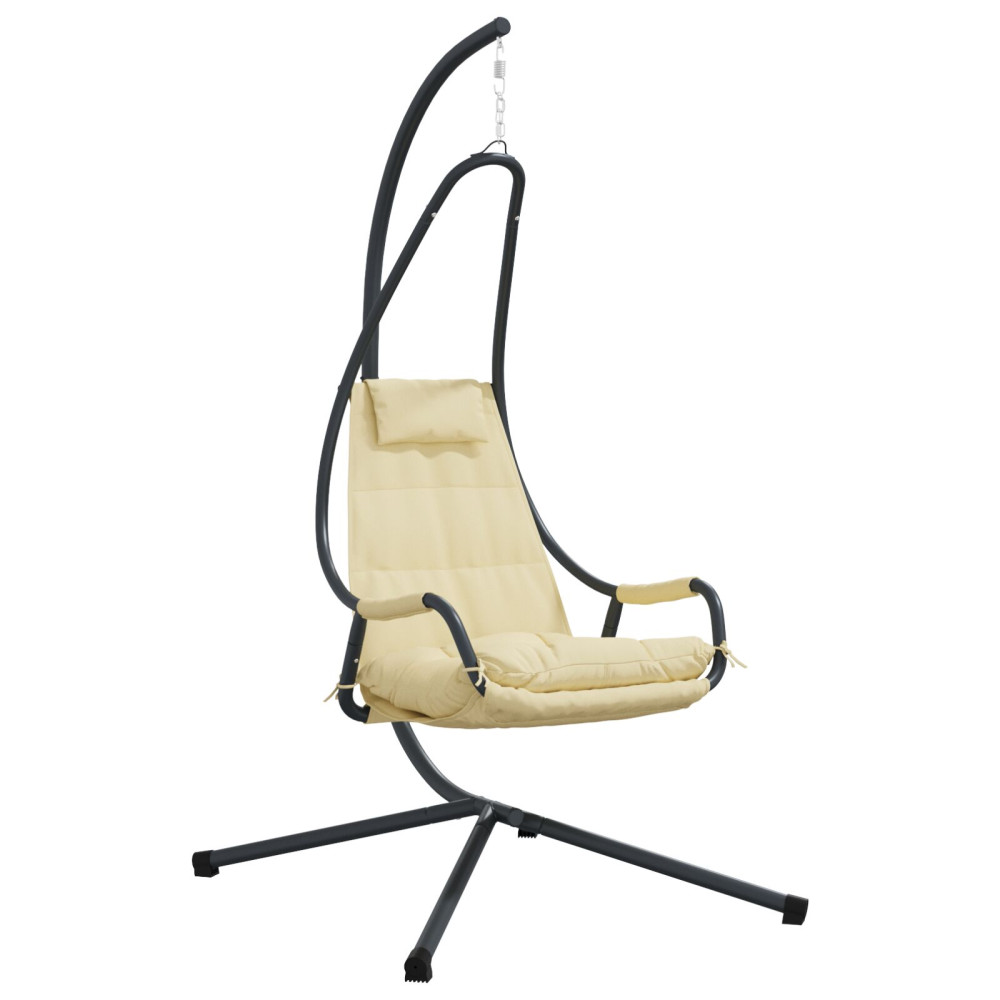 Produktbild för Hängande äggstol Beige 94 x 107 x 196,5 cm Stål