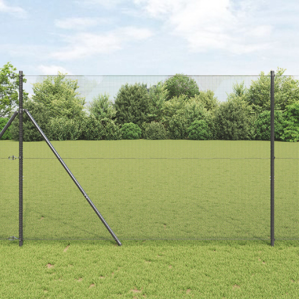 Produktbild för Svetsat trådstängsel 2500 x 160 cm Grå
