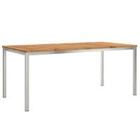 Produktbild för Matbord 180x90x75 cm Massiv akaciaträ och rostfritt stål