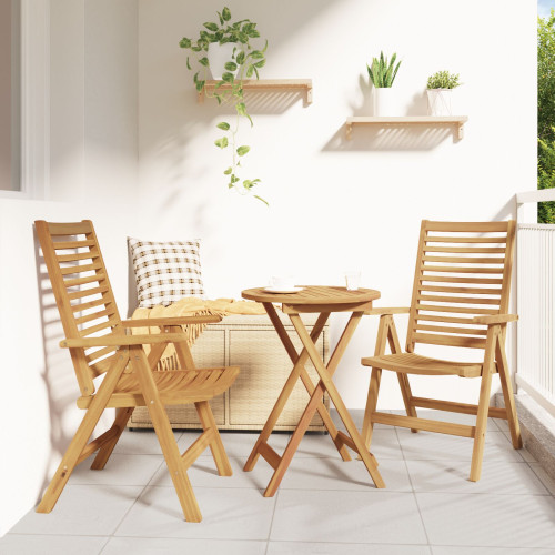 vidaXL Stol 2 pcs Brun 64,5 x 52 x 108 cm Massivt teakträ