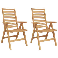 Produktbild för Stol 2 pcs Brun 64,5 x 52 x 108 cm Massivt teakträ