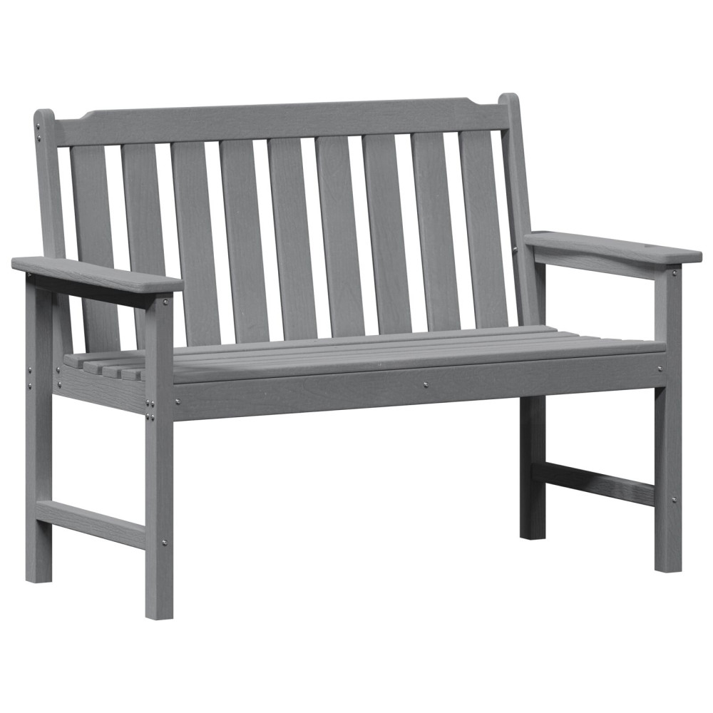 Produktbild för Trädgårdsbänk Ljusgrå 120 x 59 x 88 cm HDPE