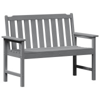 Produktbild för Trädgårdsbänk Ljusgrå 120 x 59 x 88 cm HDPE