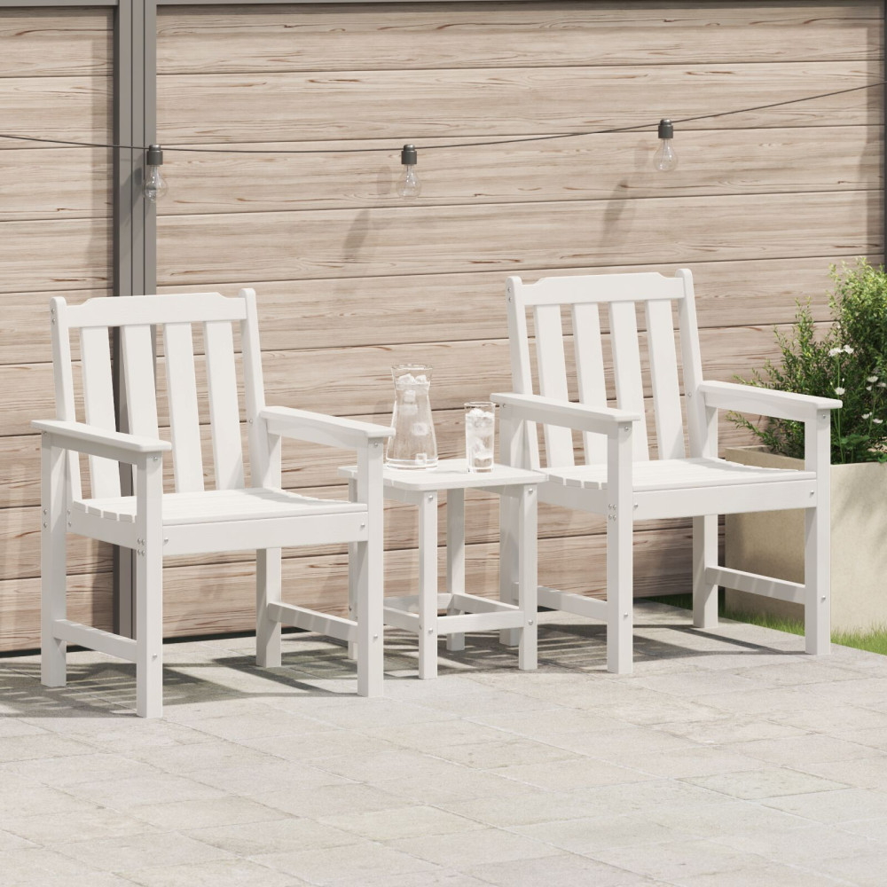 Produktbild för Trädgårdsstol 2 pcs Vit 65,5 x 59 x 88 cm HDPE