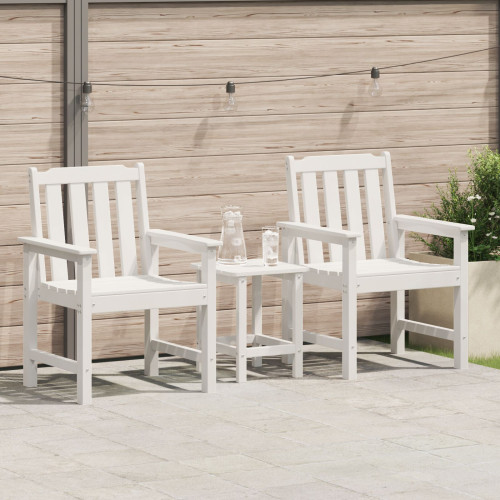 vidaXL Trädgårdsstol 2 pcs Vit 65,5 x 59 x 88 cm HDPE