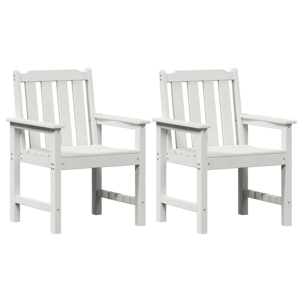 Produktbild för Trädgårdsstol 2 pcs Vit 65,5 x 59 x 88 cm HDPE