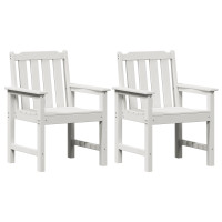 Produktbild för Trädgårdsstol 2 pcs Vit 65,5 x 59 x 88 cm HDPE
