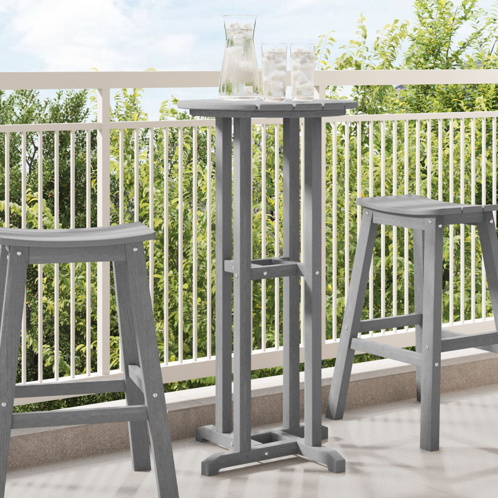 Produktbild för Barbord Ljusgrå 55 x 55 x 107 cm polyeten