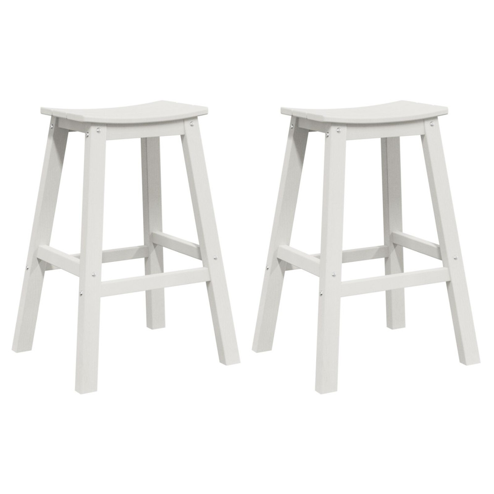 Produktbild för Barpall 2 pcs Vit 52 x 43 x 73,5 cm HDPE