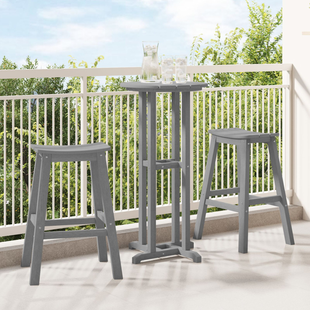 Produktbild för Barpall 2 pcs Ljusgrå 52 x 43 x 73,5 cm HDPE