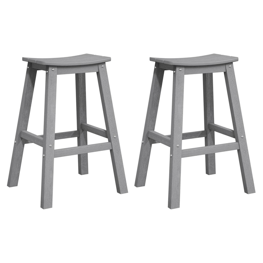 Produktbild för Barpall 2 pcs Ljusgrå 52 x 43 x 73,5 cm HDPE