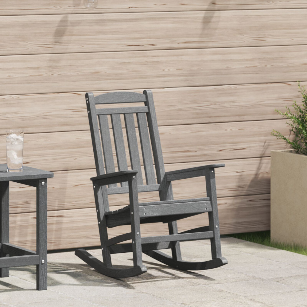 Produktbild för Trädgårdsgungstol Ljusgrå 92 x 70 x 108 cm HDPE